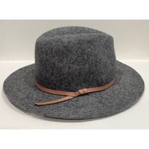 NWT Banana Republic Wool Felt Fedora Hat Leather Trim Size S/M